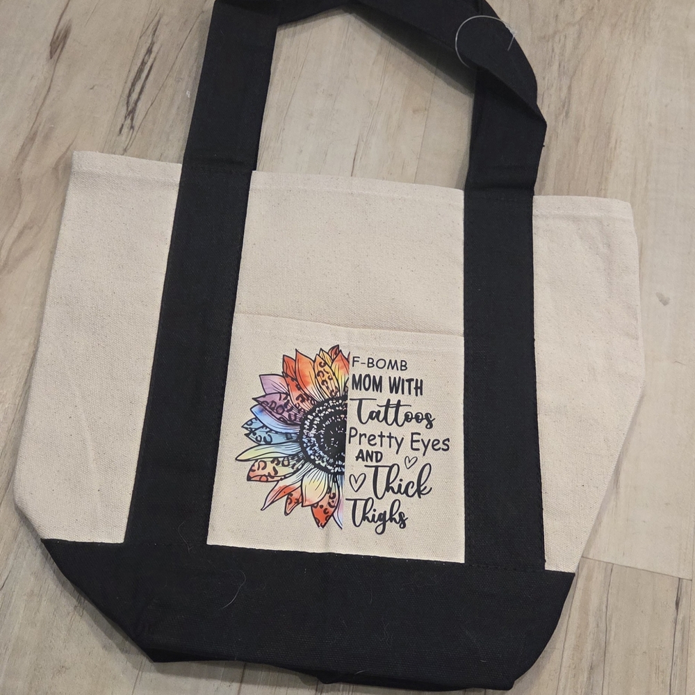 Canvas Tote Bag with Black Accents